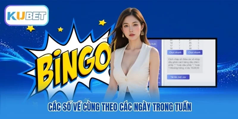 Các số về cùng theo các ngày trong tuần